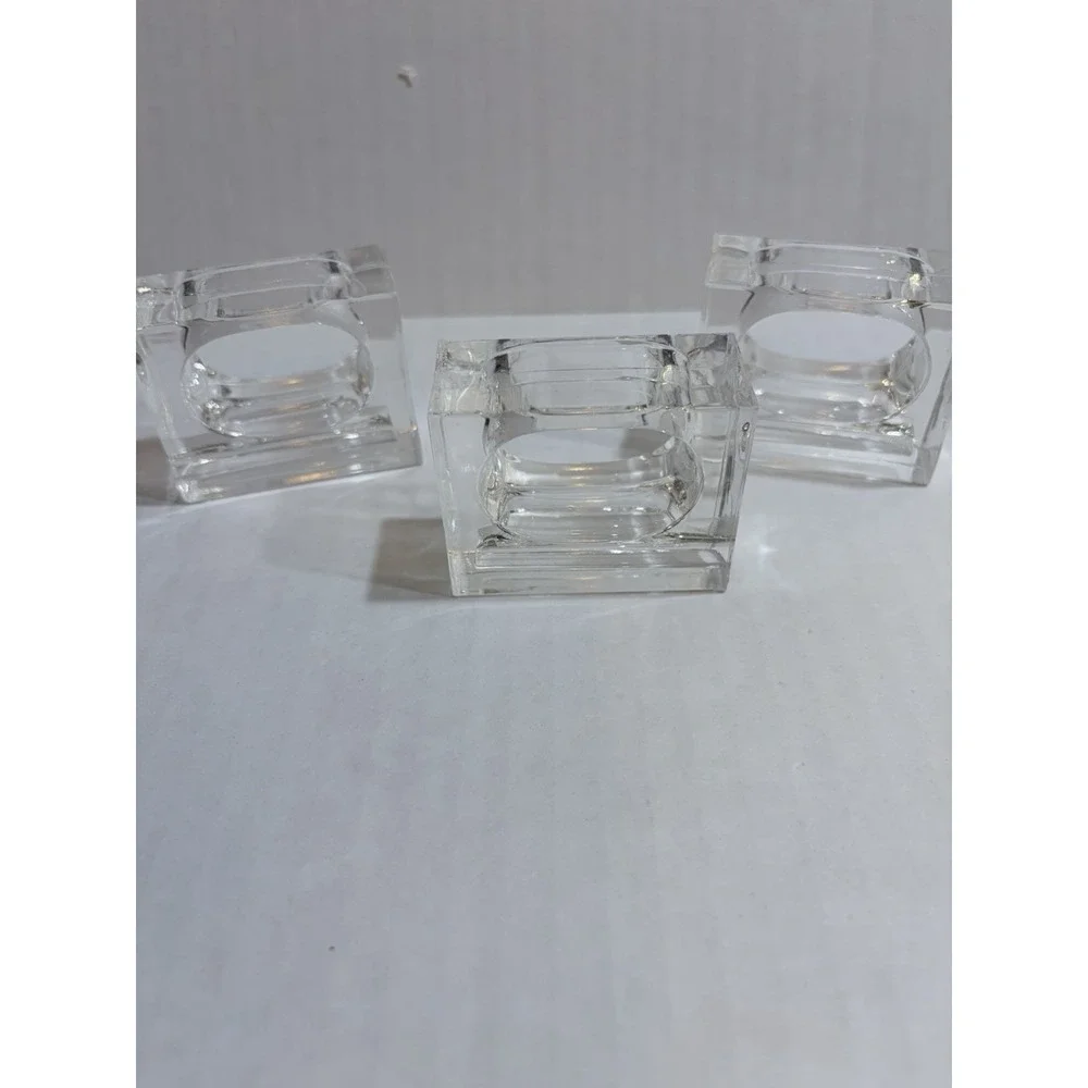 Set of 3 Vintage Lucite acrylic Napkin Rings